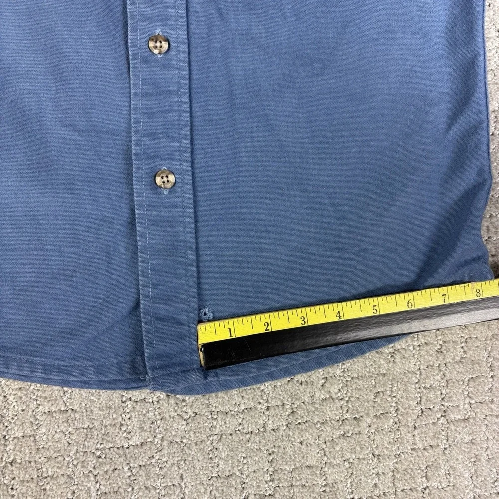 Vtg 80s Private Property Chamois Shirt Mens Small Blue Button Up Made In USA